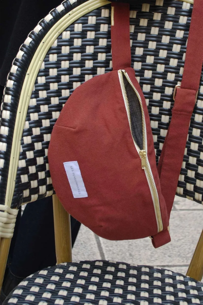 Sac banane en toile de coton bio rouille – Image 4