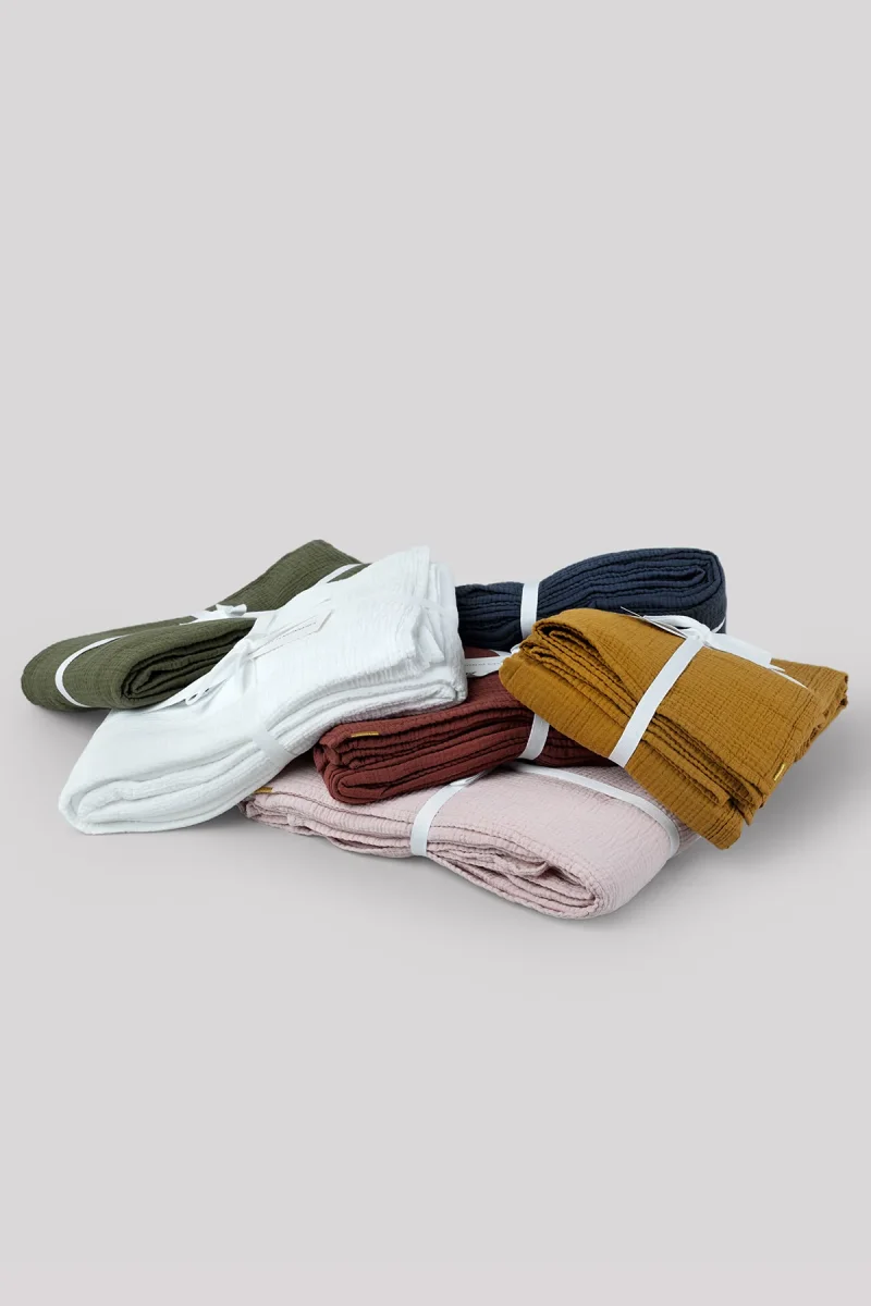 Nappe en double gaze de coton rouille – Image 6