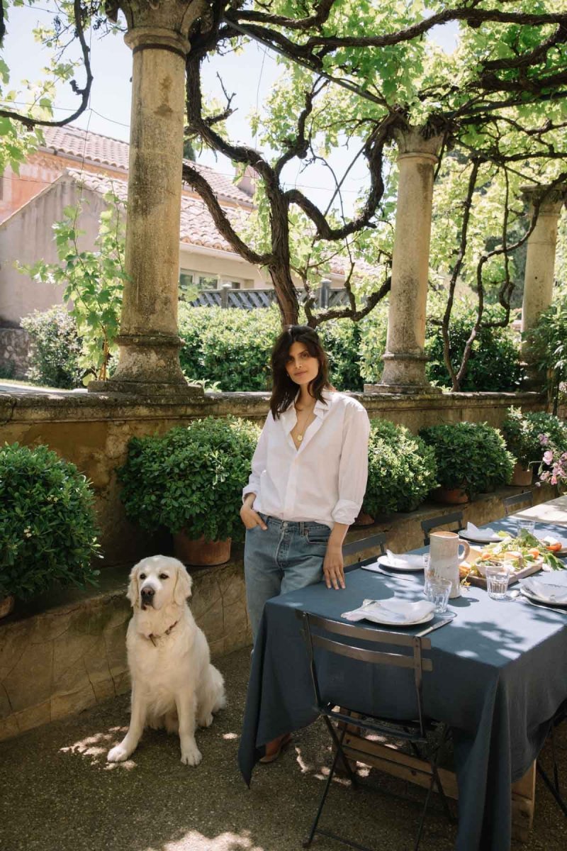 Nappe en double gaze de coton bleu orage – Image 3