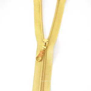 Fermeture éclair non séparable Lurex, maille spiralée dorée 6mm