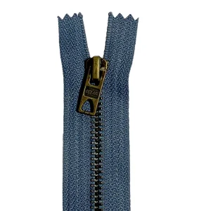 Fermeture Eclair métal Jeans gris foncé, 6mm, Z14/440