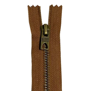 Fermeture Eclair Jeans marron Z14/979, 6mm maille bronze