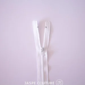 Fermeture éclair YKK spirale non séparable blanc, maille nylon 4mm