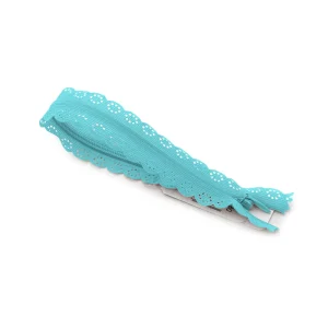 Fermeture éclair à dentelle bleu turquoise, Z82-520