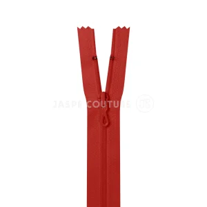 Fermeture non séparable rouge vermillon