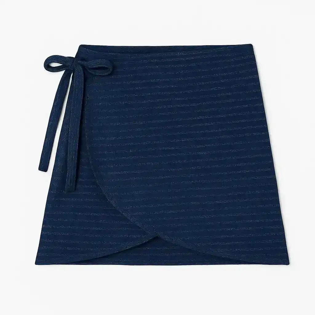 Jupe nouée, marine lurex | JUPE CALYPSO – Image 3