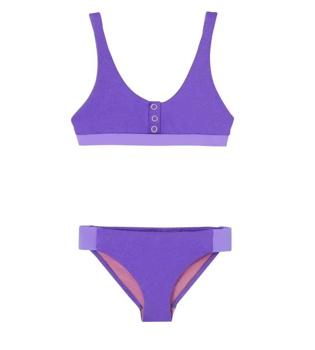 Maillot de bain deux pièces fille anti -uv violet | ACAPULCO